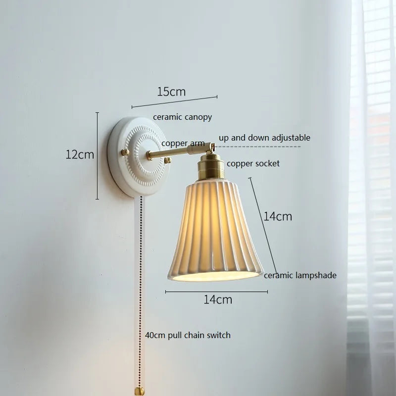 American Brass Ceramic Wall Sconce