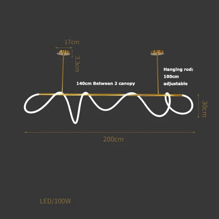 Linear Bar Pendant Light