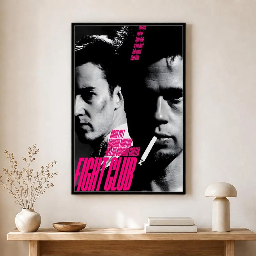 Fight Club Movie Retro Art Canvas Wall Art Poster