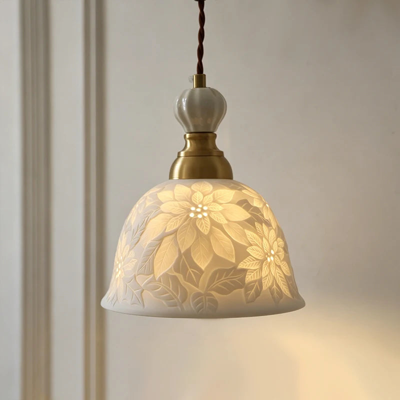 ceramic wall sconce, close-up of shade and hardware detail