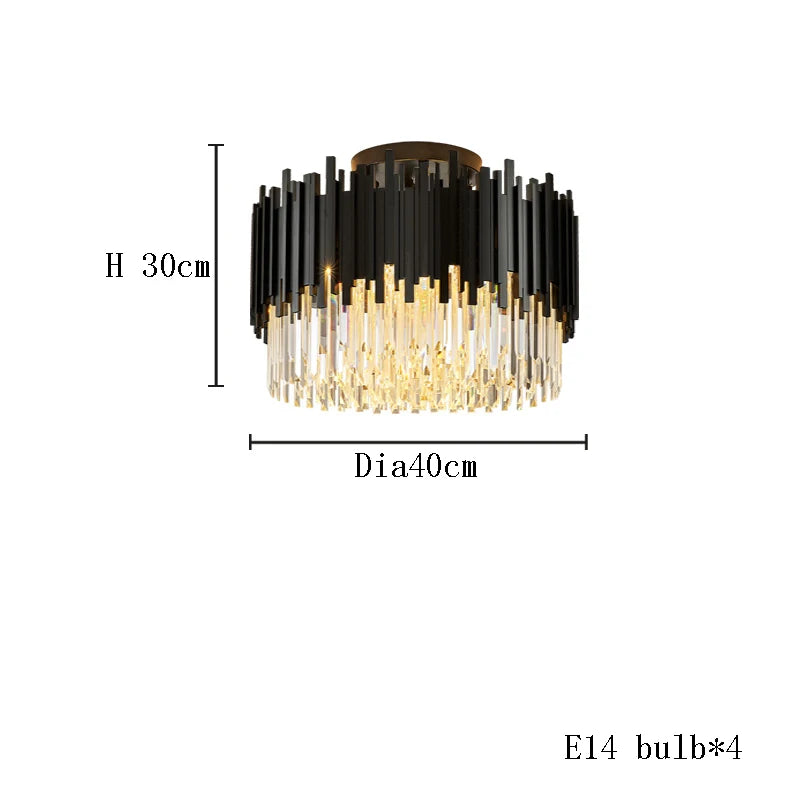 Gold crystal chandelier at 59.1 in diameter for a foyer ceiling