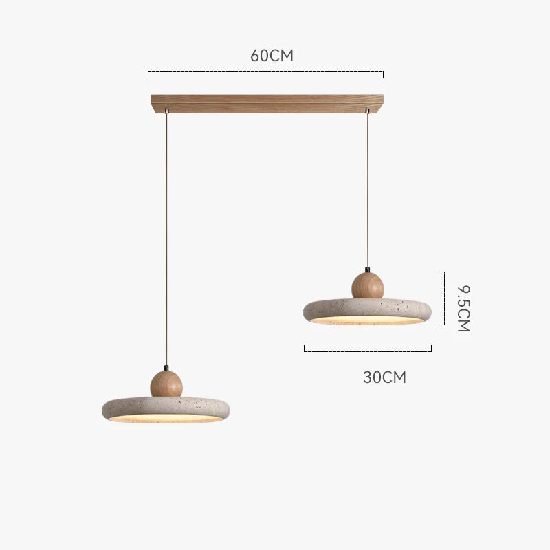 Wabi sabi stone chandelier covering 15 to 30 square metres