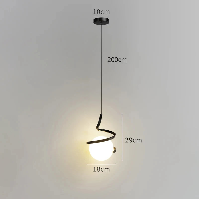 LED Glass Bedside Pendant