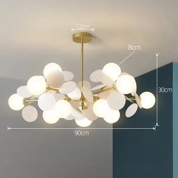 Self contained flower branch chandelier with included G4 LED bulbs
