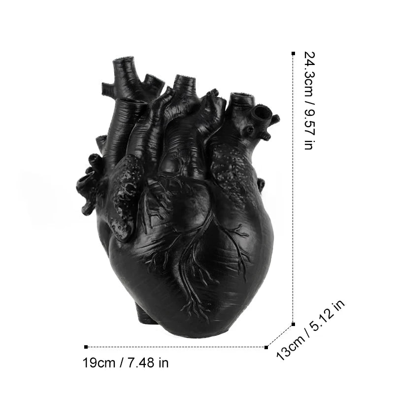 Heart-shaped resin vase creative home decor crafts display