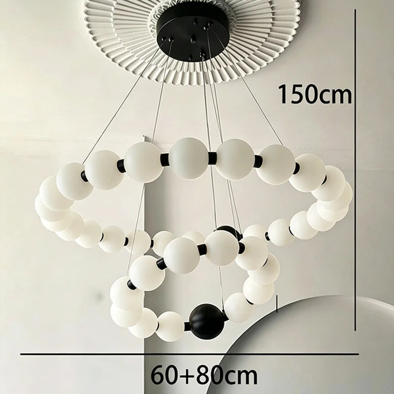 App and remote controlled acrylic ring chandelier, dimmable