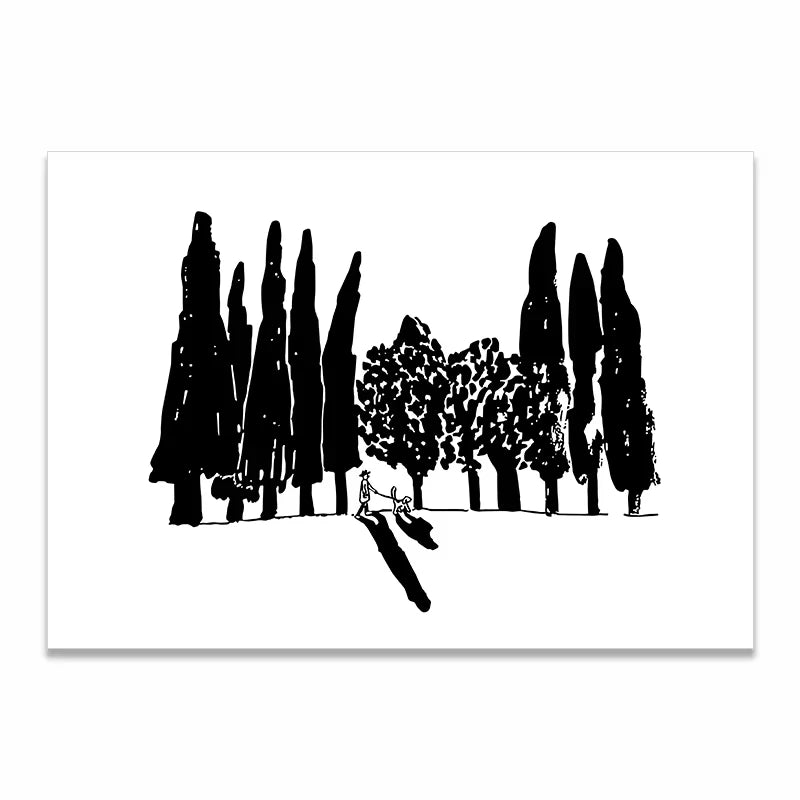 Korean Minimalist Anime Couple Canvas Wall Art