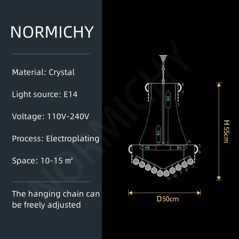 Large tiered crystal chandelier for a villa staircase void ceiling