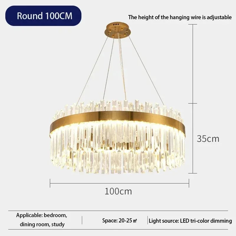 Gold circle chandelier, 23.6 in across, for a bedroom ceiling
