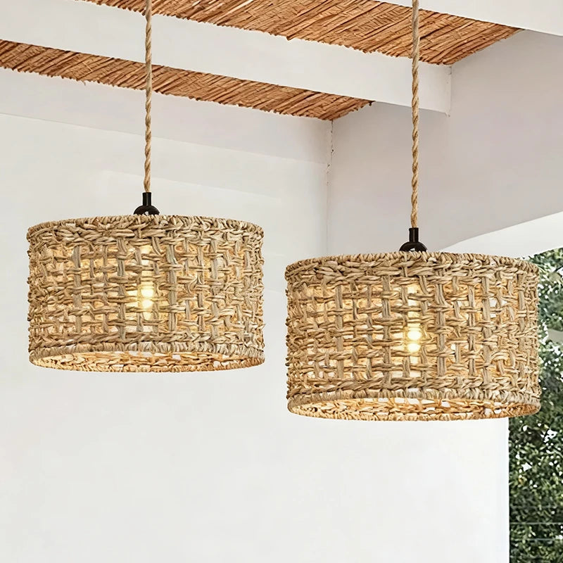 Wicker Basket Pendant Light