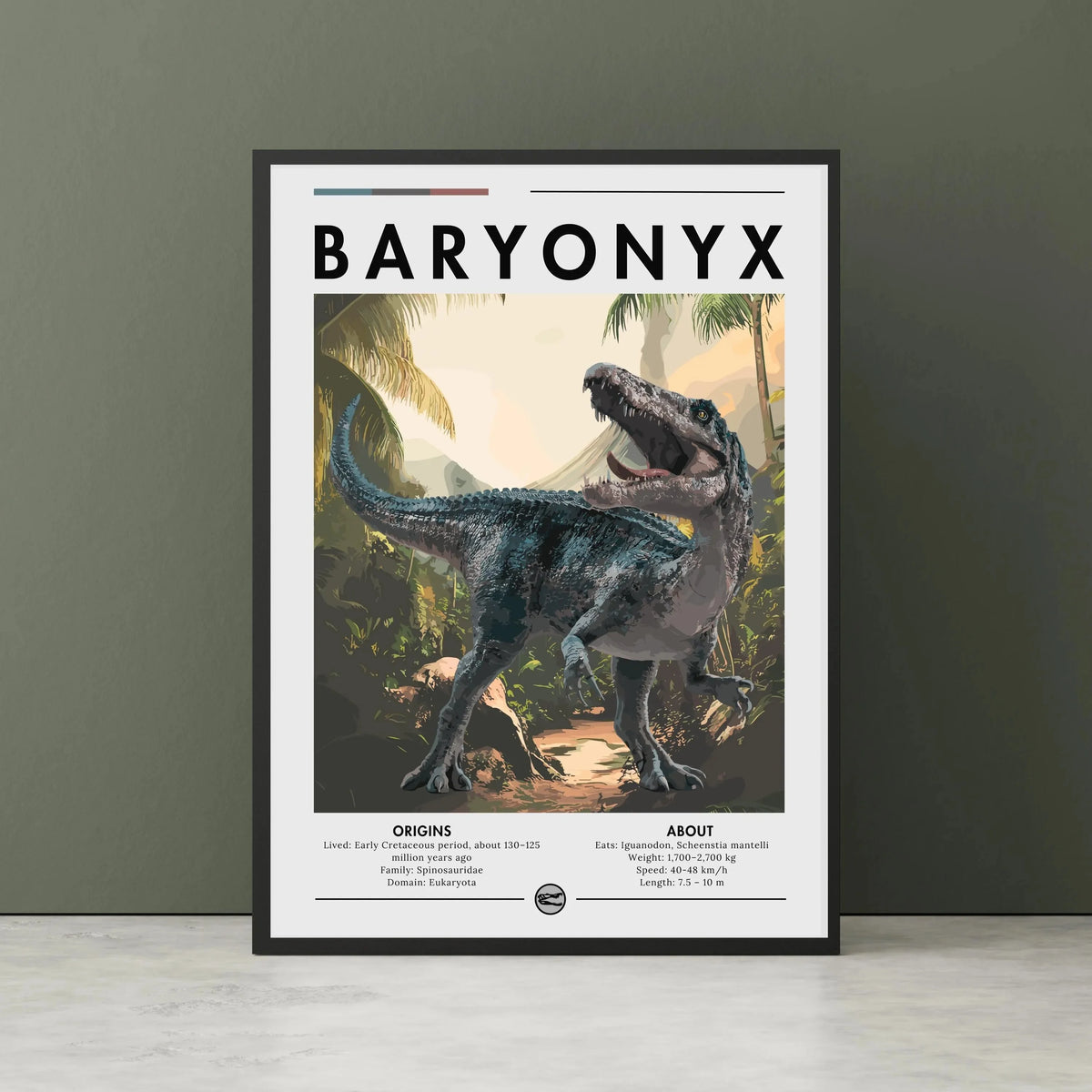 Dinosaur Spinosaurus Prehistoric Canvas Wall Art Poster