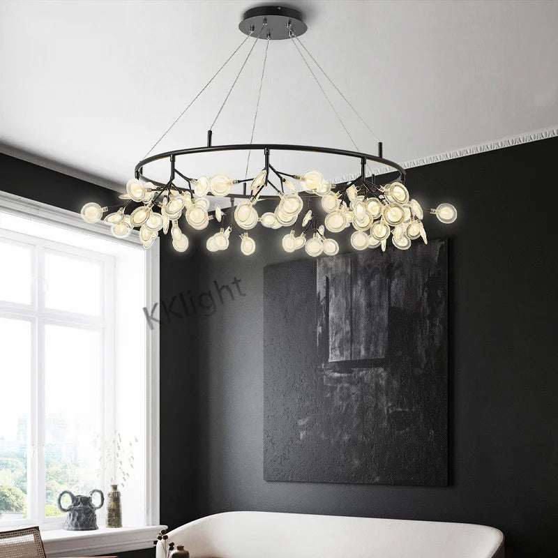 Firefly round chandelier with a 59.1 in adjustable hanging cable