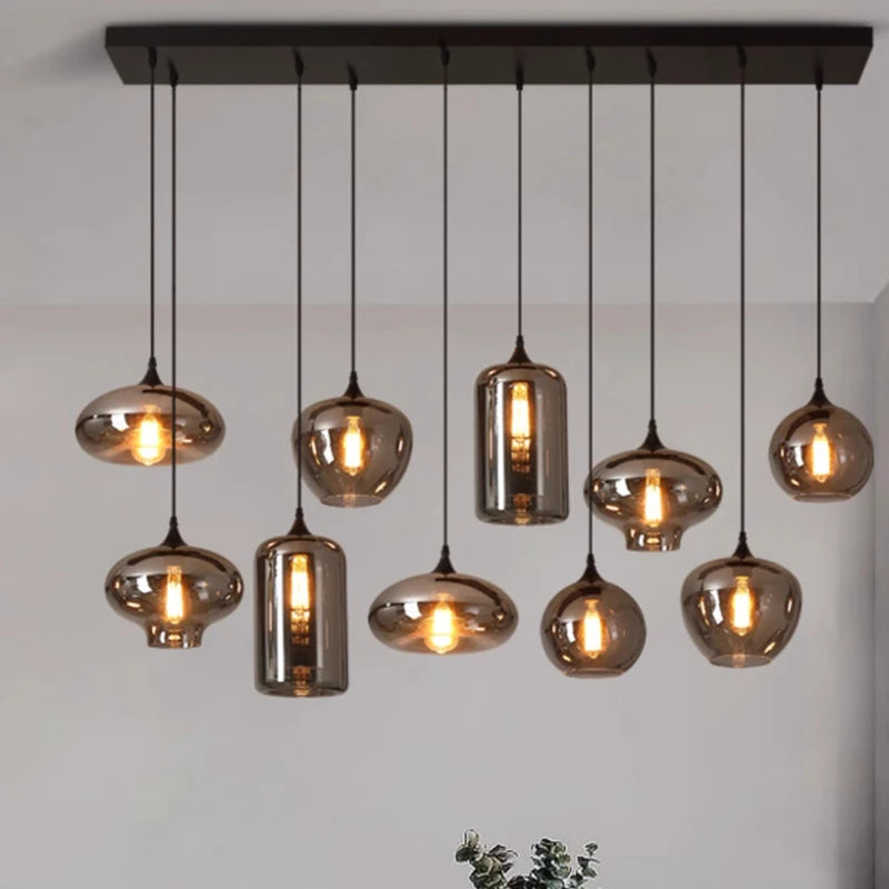 Glass Ring Multi Head Chandelier