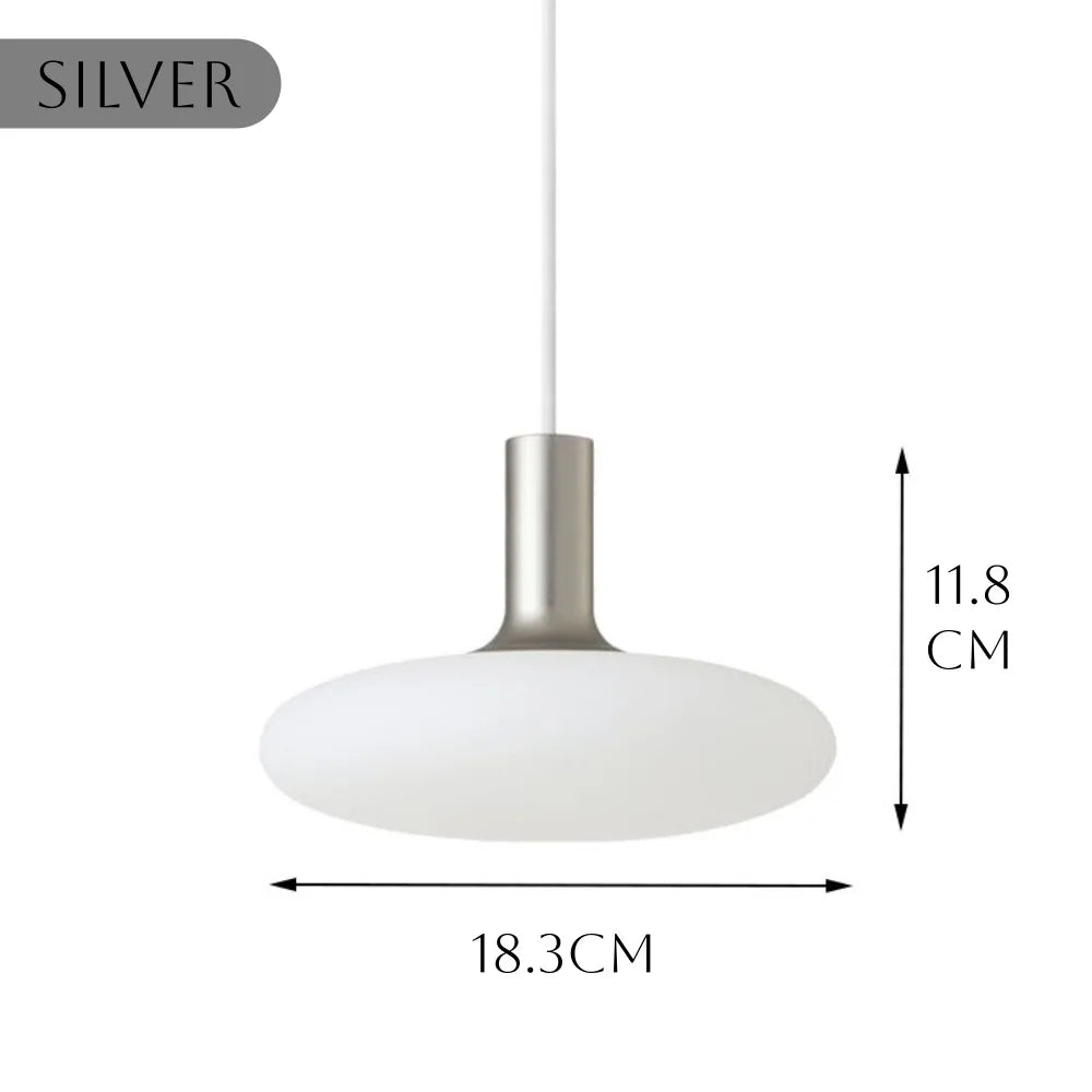 Milky Glass Aluminum Pendant Light