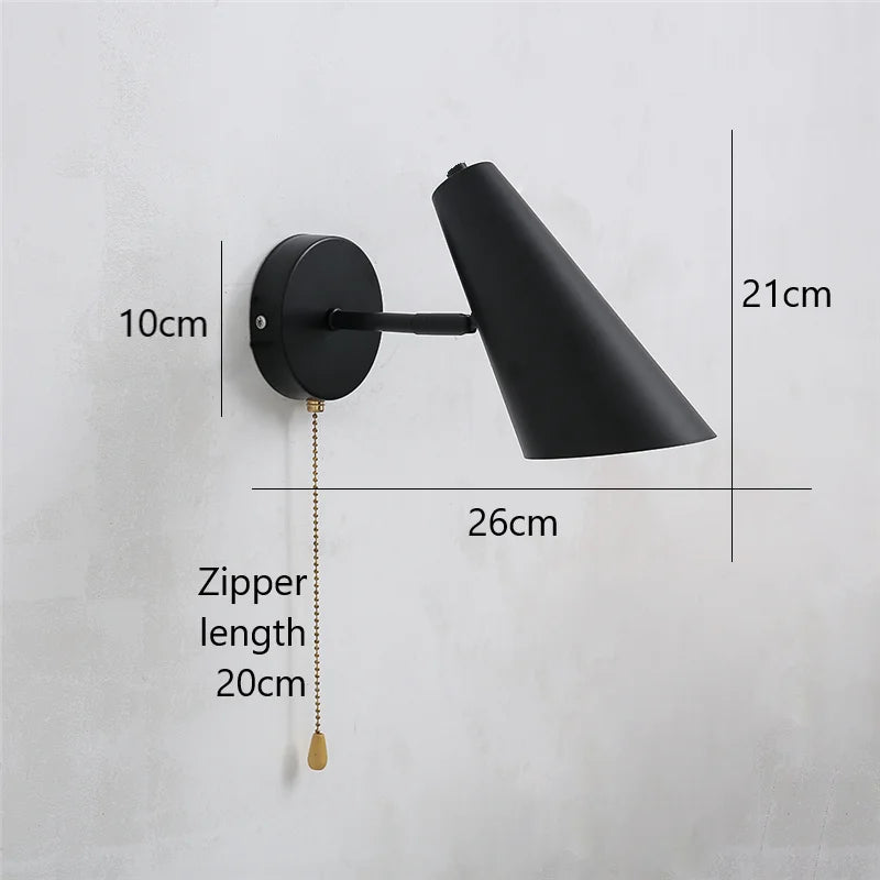 Foldable Rotatable Pull Chain Wall Sconce