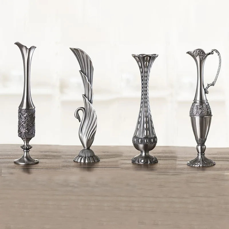 Nordic geometric electroplated metal vase housewarming gift