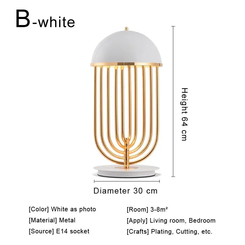 Nordic lamp white B variant cold light on study desk front view
