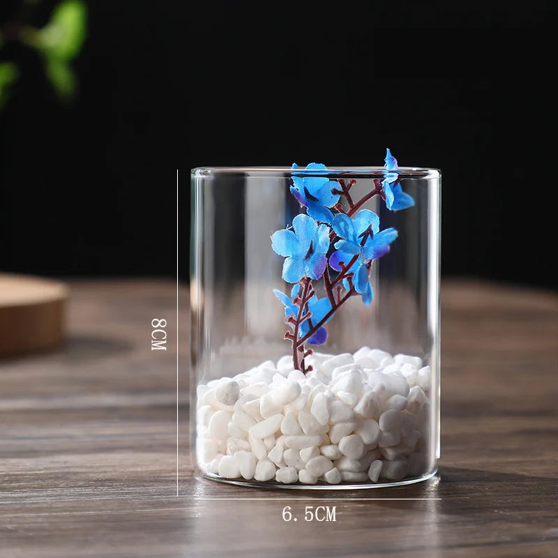 Clear Glass Cylinder Flower Vase