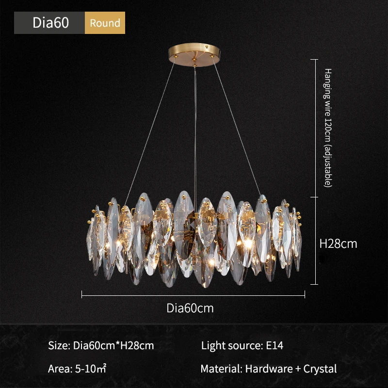 Clear crystal chandelier at 31.5 in diameter on a cord pendant