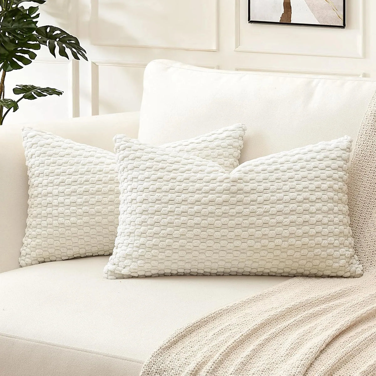 Rust Corduroy Lumbar Pillow Cover — styling detail
