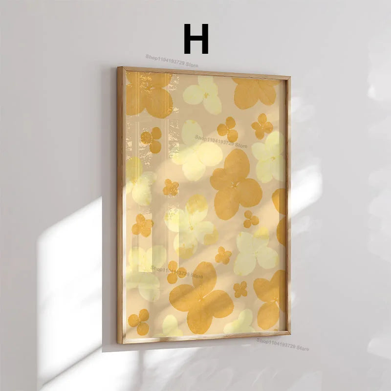 Fashion Girl Abstract Dog Flower Canvas Wall Art