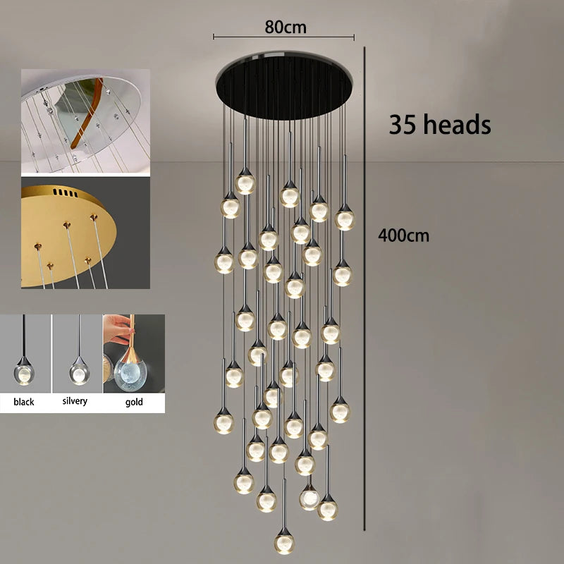 Twenty five head chandelier, 23.6 in across, with a 118.1 in drop