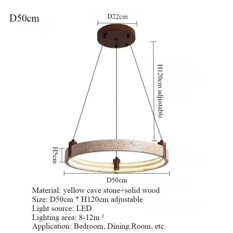 Travertine Ring LED Pendant Light