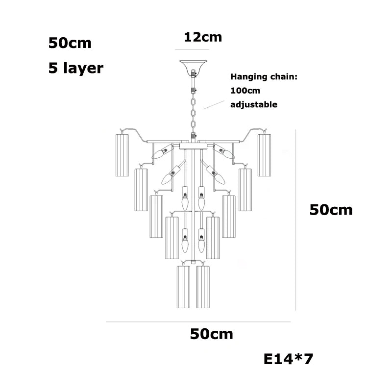 Glass chandelier in the 23.6 in size with natural light and assembly required