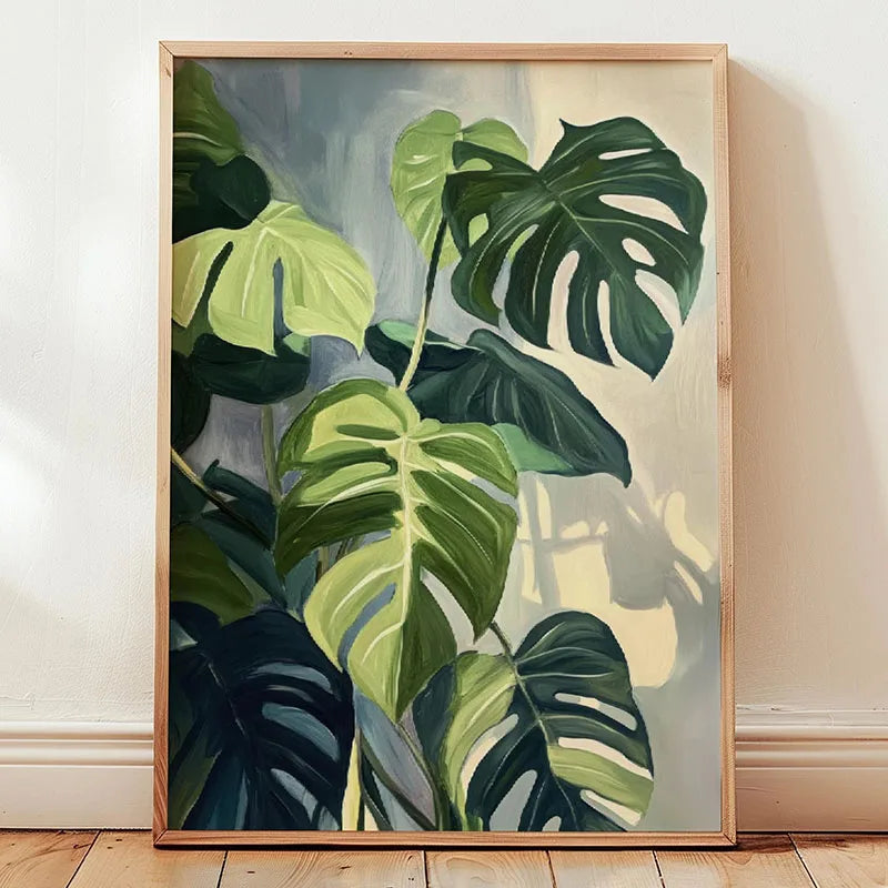 Green Botanical Houseplant Canvas Wall Art