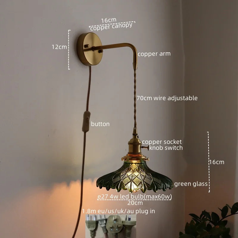 Green Copper LED Wall Sconce