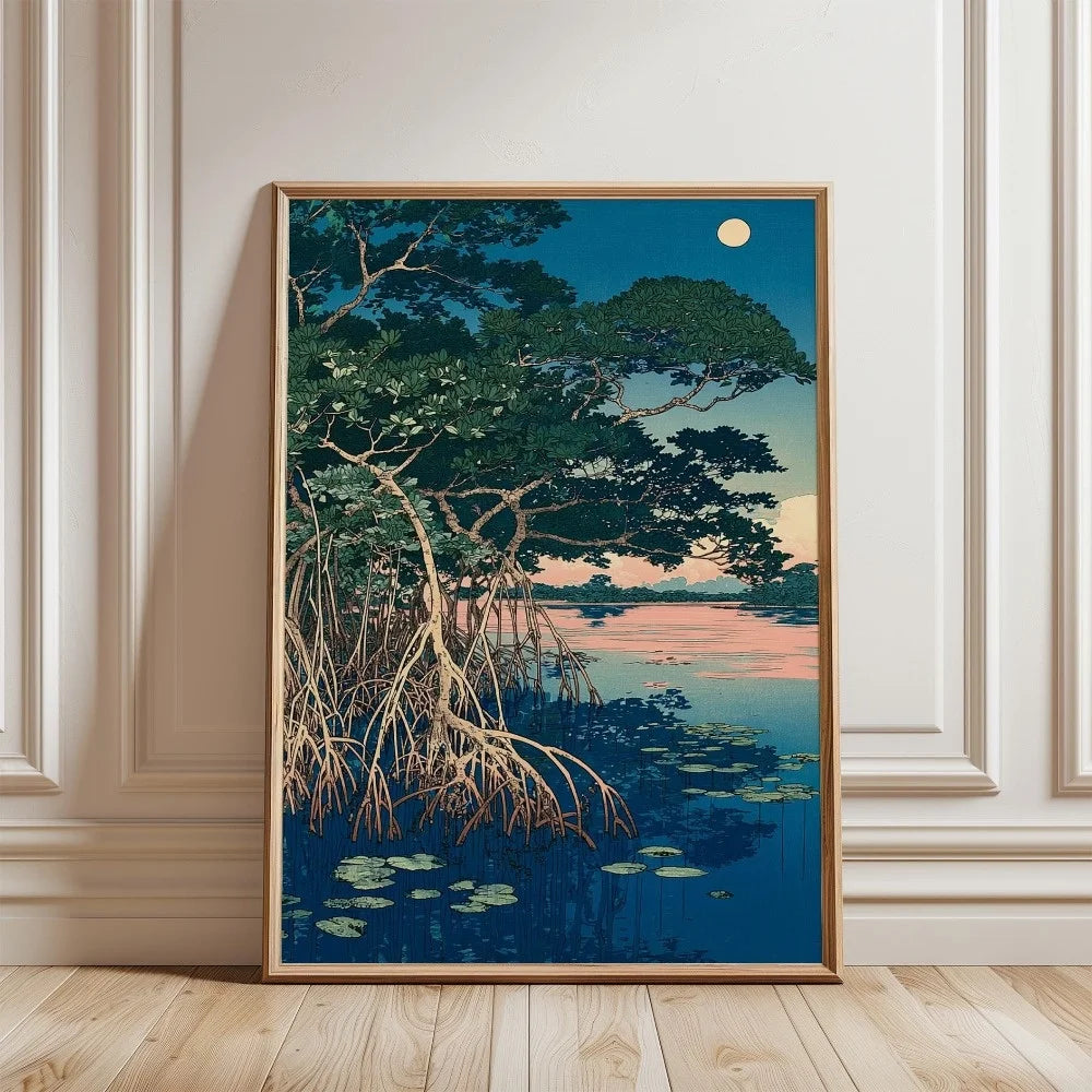 Japanese Botanical Tree Illustration Canvas Wall Art