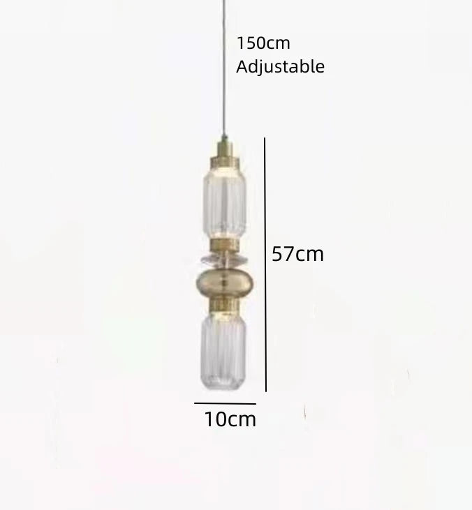 Amber Glass LED Chandelier