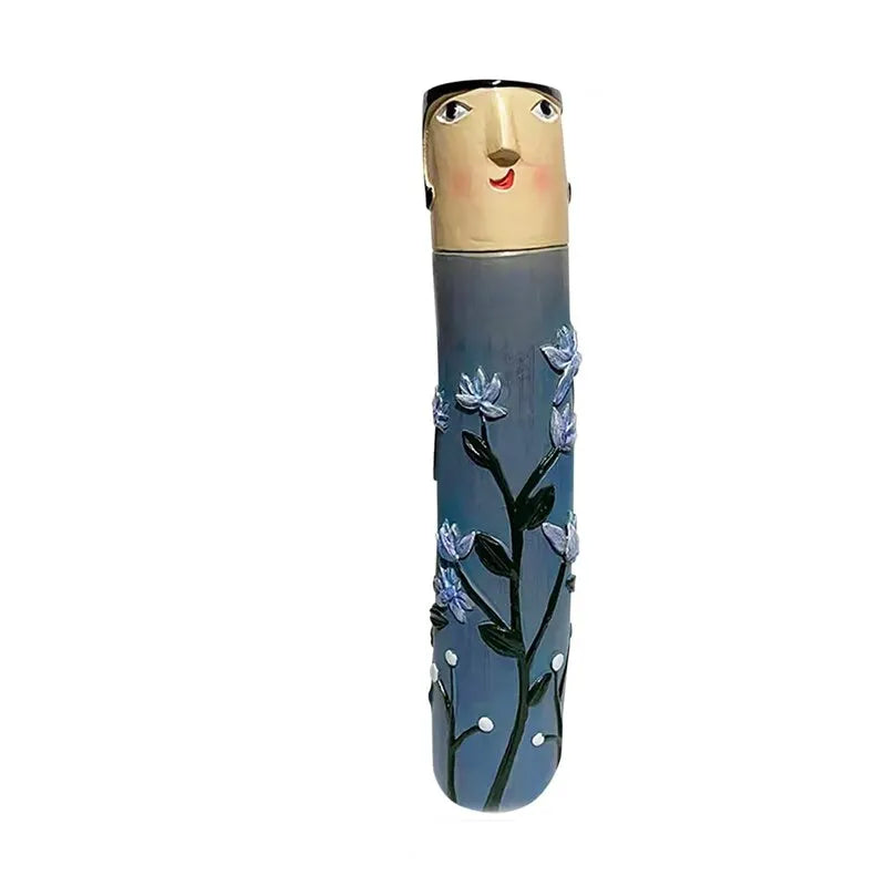 Bohemian face vase handmade resin dried flowers home décor