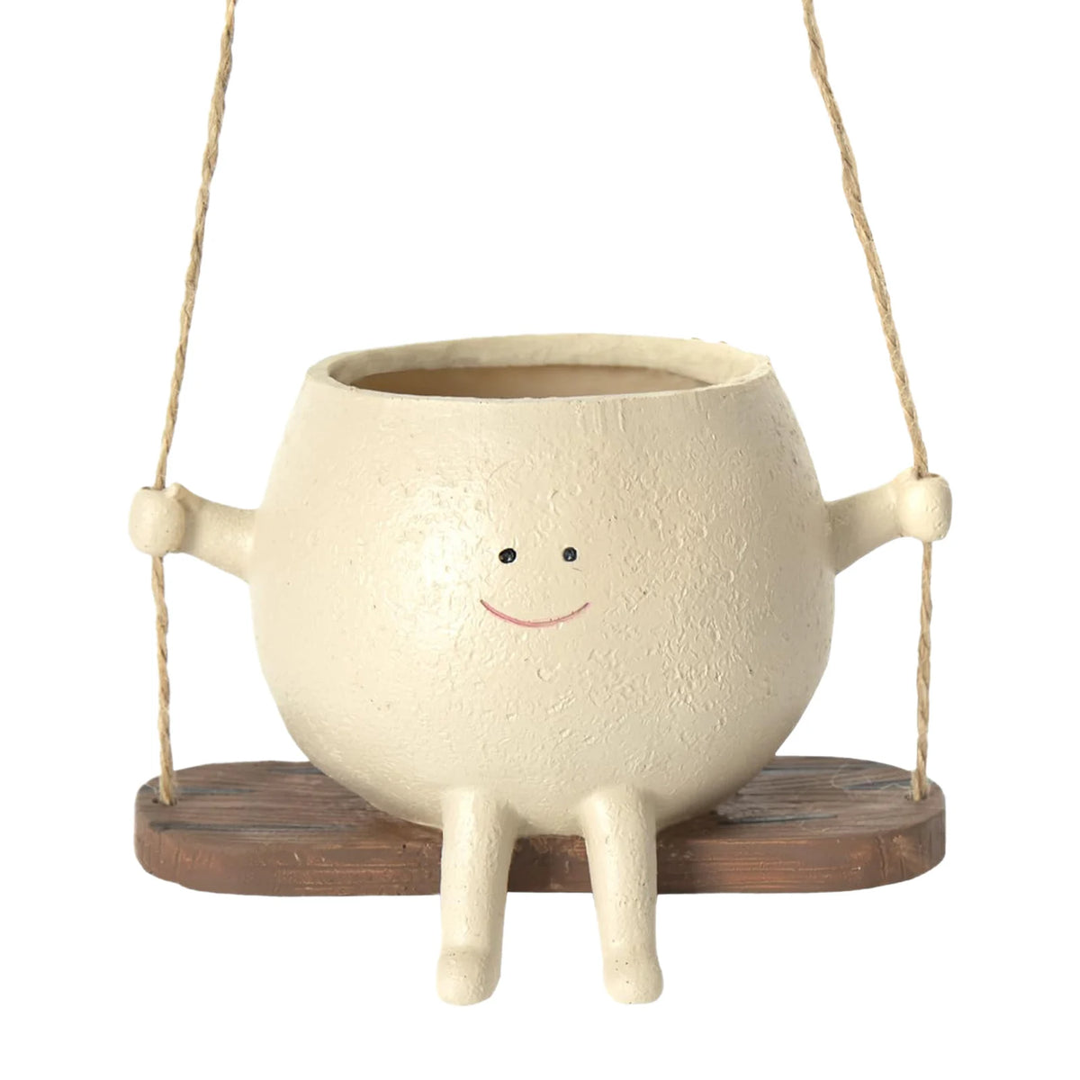 Swing smiling face resin wall hanging succulent planter pot