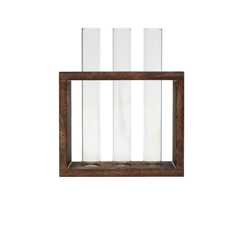 Five and three-tube glass planter stand variants shown side by side