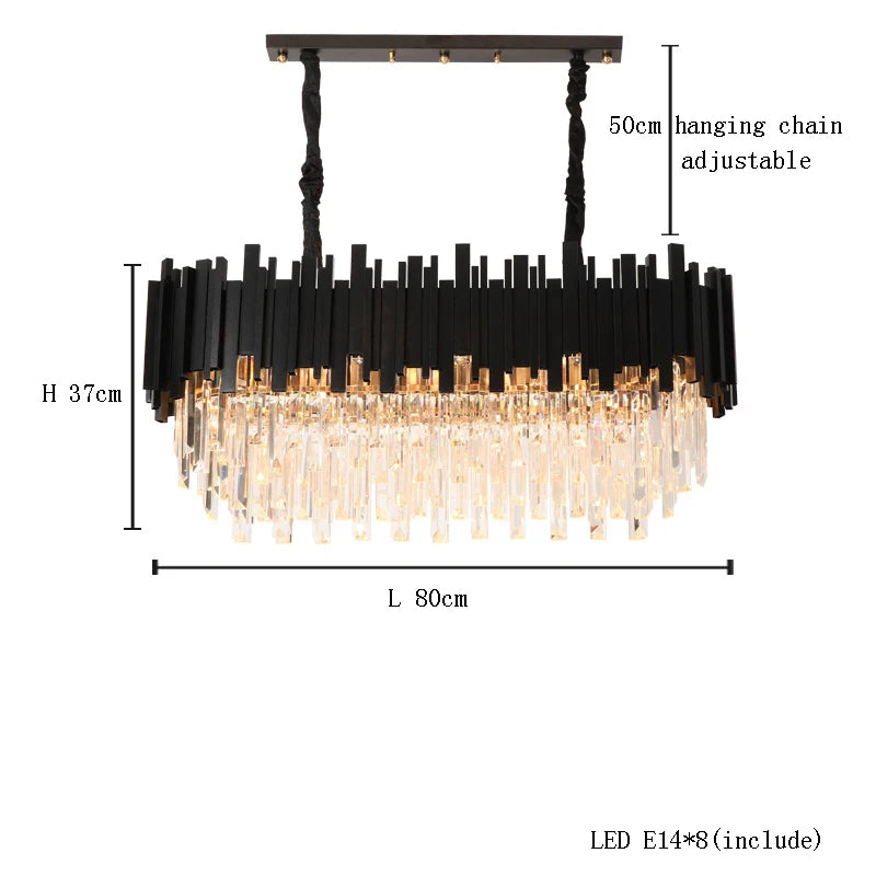 Nordic crystal chandelier with two stacked tiers in polished steel