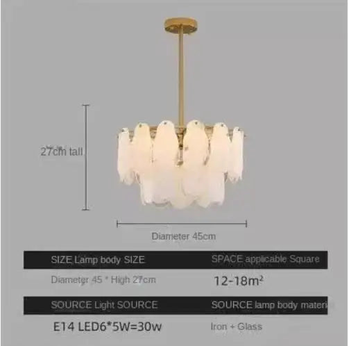 Lantern crystal chandelier shown lit in warm white G9 LED light
