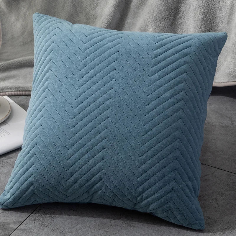 Quilted Velvet Throw Pillow Cover — styling detail