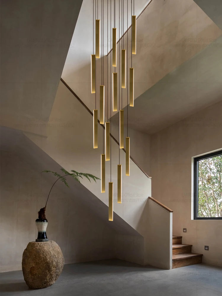 Thirty five rod chandelier, 23.6 in across, with a 196.9 in drop