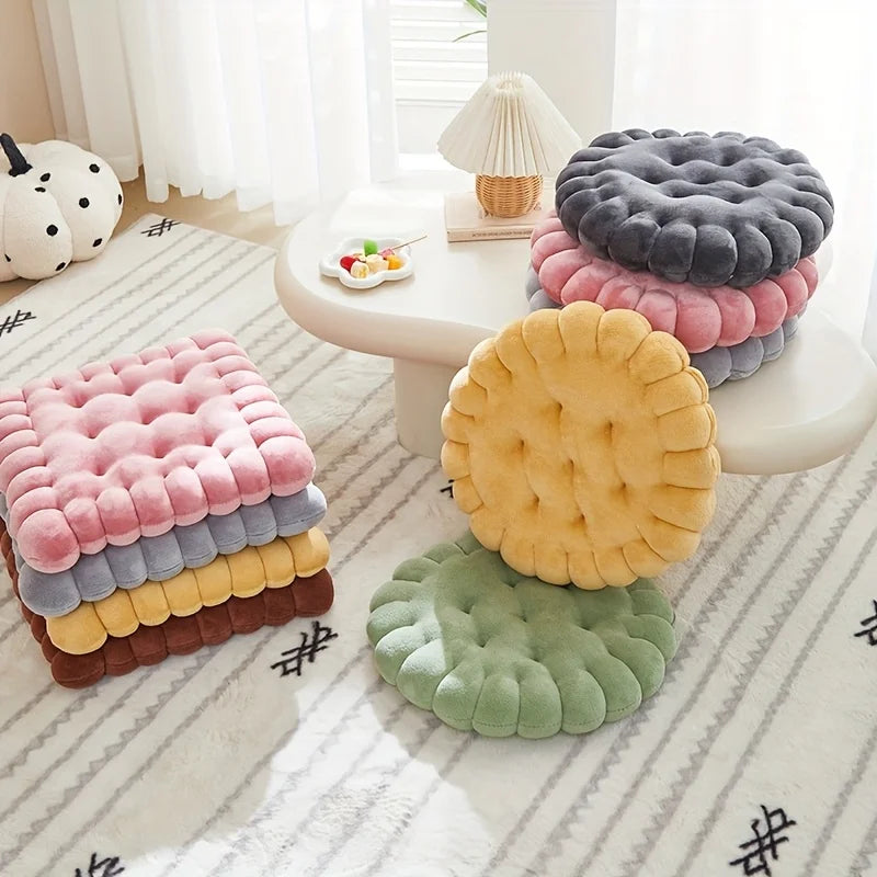 Round Biscuit Plush Seat Cushion — alternate view