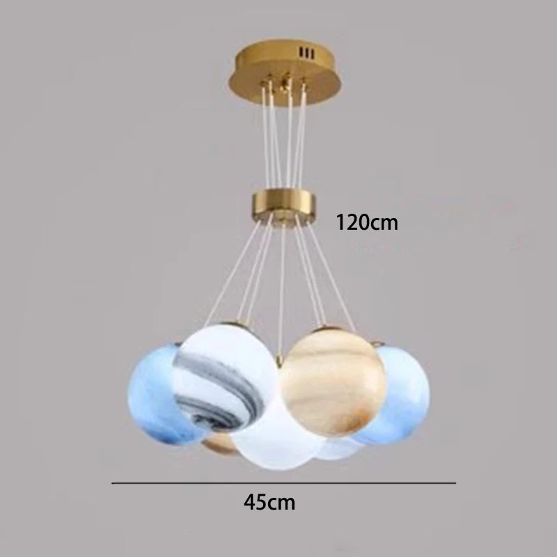 Multi head acrylic chandelier with remote dimming and included bulbs
