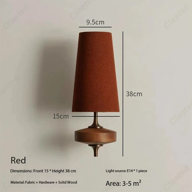 French Japanese Retro Fabric Wall Sconce