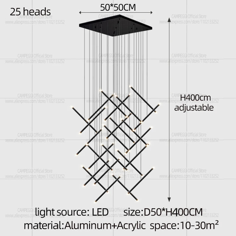 Seven head chandelier, 15.7 in across, with a 78.7 in cord drop
