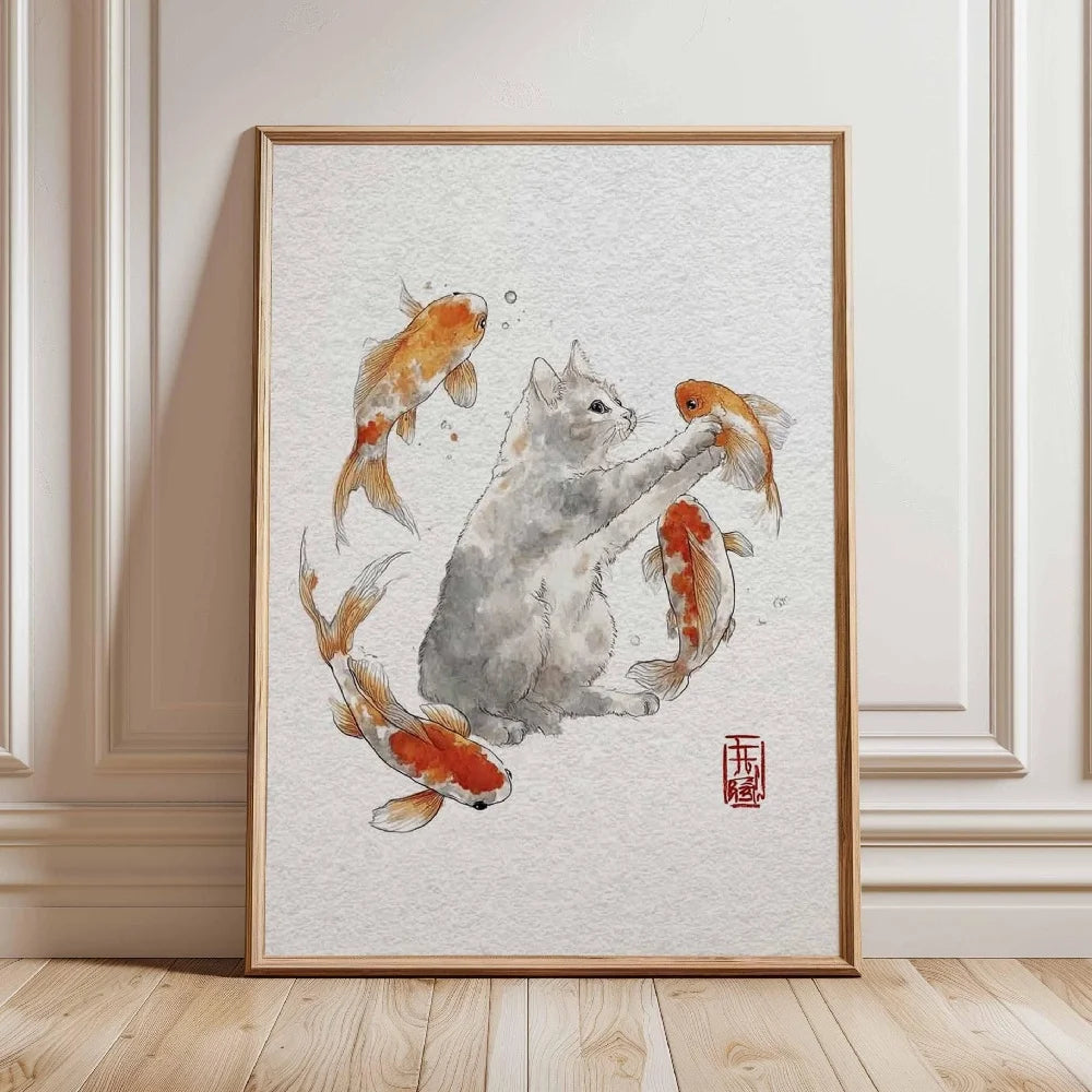 Japanese Koi Fish Zen Pond Canvas Wall Art