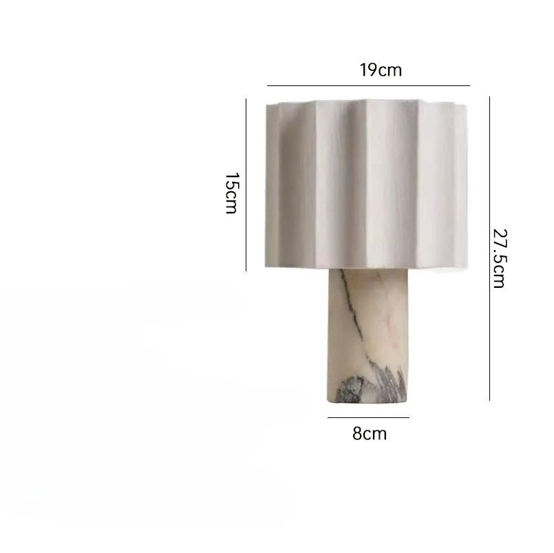 Luxury marble table lamp in bedroom setting warm ambient glow
