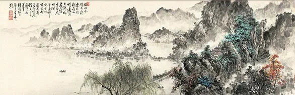 Chinese Landscape Panoramic Canvas Wall Art Print