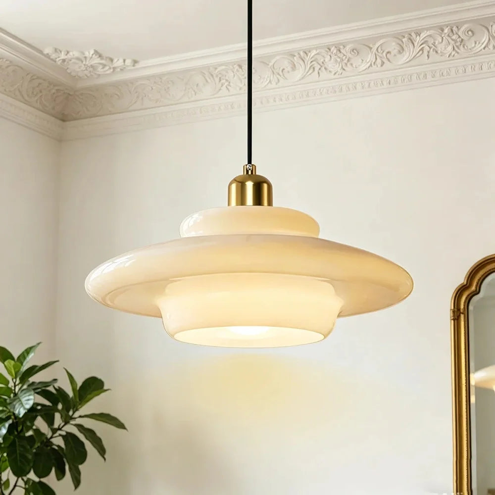 Vintage milk glass globe chandelier with a 12.6 inch opal glass sphere