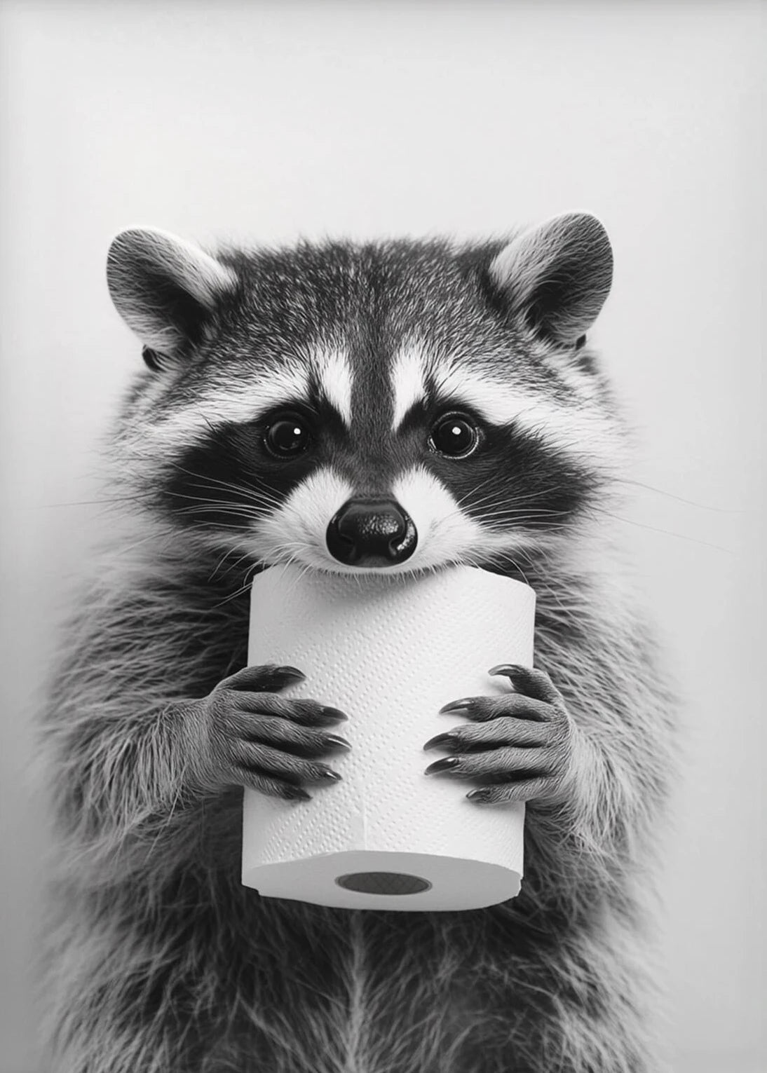 Funny Bathroom Animals Toilet Paper Canvas Wall Art