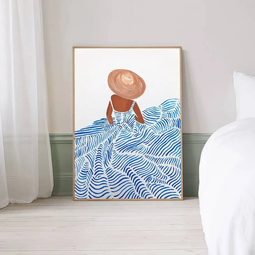 Abstract Line Art Curve Female Figure Canvas Wall Art