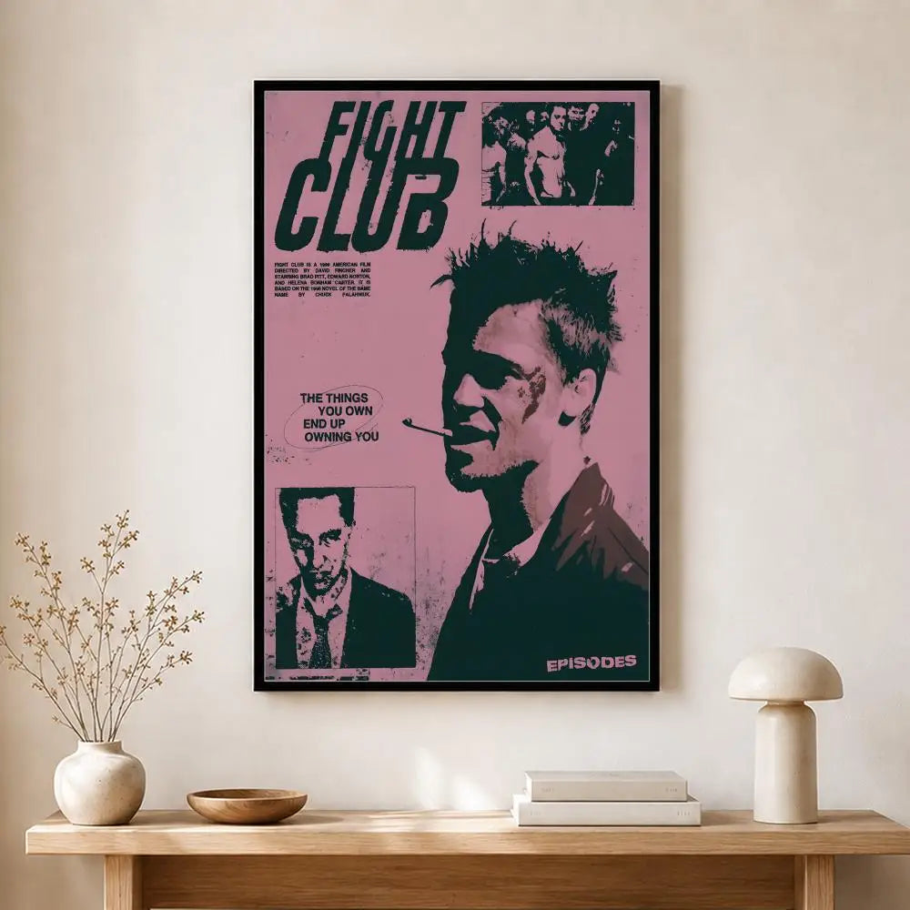 Fight Club Movie Retro Art Canvas Wall Art Poster
